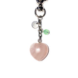 heart gemstone keyring (pink)