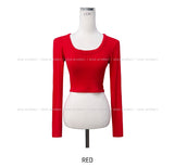 Bit Deep U-Neck Ribbed Crop Long Sleeve
