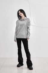 タトゥーオーバー長袖Tシャツ