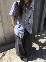 [unisex] カサデニムバルーンワイドバンディングパンツ