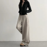 Lettering detail! Yoko Banding Wide Pants (4 colors)