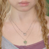 heart & butterfly necklace set silver