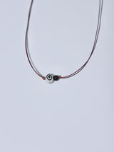 wood round swirl ネックレス
