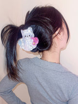 Angel cat hairpin