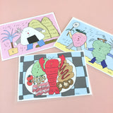 happy postcard set 1 (3ea)