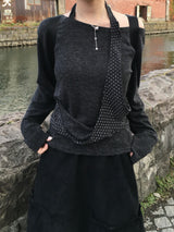 KobeドットホルターネックレイヤーTシャツ (3c)