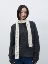 handmade crochet muffler - ivory      