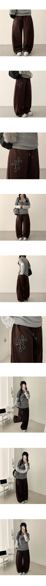 Dex Camo Cross Patch Wide Banding Pants 