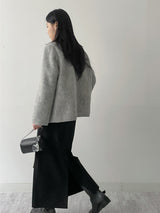 [2oz lining] Hairy wool round jacket