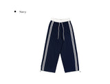 Deumyo Color Matching Track Nylon Banding Wide Pants
