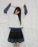 Blooming garden patchwork skirt / black