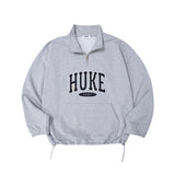 HUKE ロゴ グレー ハーフ ジップアップ MTM