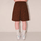 flower turn-up shorts_brown