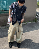No.1284 pattern denim half SHIRT