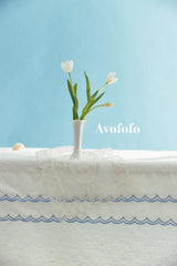 azulejo azulejo コレクションブルーレースカーテンテーブルクロース
