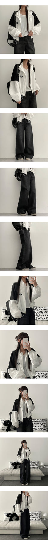 【ベーシック・ロング/S-3XL】イッチバックバンディングウォッシュデニムワイドパンツ