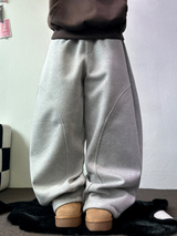 フリースピッカブル ❤ハーディーサークルラインバルーンロングスウェットパンツ🤎🩶🖤3COLOR