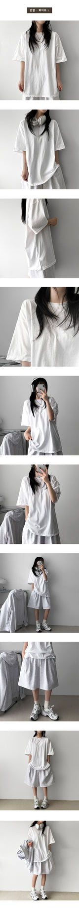 Road Slit Layered Short-Sleeved T-Shirt Long-Sleeved T-Shirt