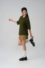 Argyle patterned short-sleeved knitwear