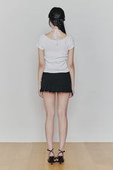 ペタラインレースTEE white