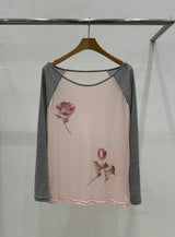  floral raglan T