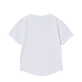 25SS COLOR LOGO HEM LINE CROP SHORT SLEEVE T-SHIRT WHITE