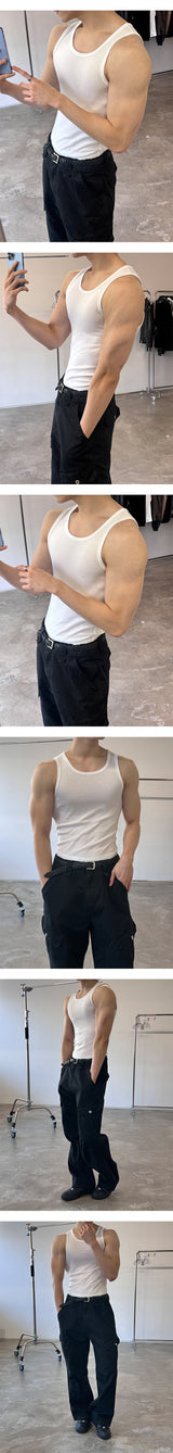 [MUSCLE FIT] Daily basic sleeveless(4color)