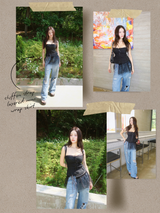 chiffon strap layered mini wrap skirt