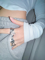 Chrome wave ring