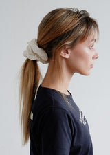 Stripe Scrunchie_Beige&White
