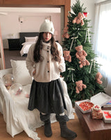 Flower Hairy Knit Beanie