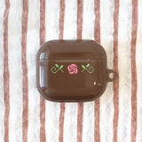 oab flower airpods case (brown)