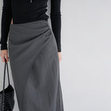 [Redlin] Wrap Shirred Long Skirt -2color