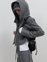 Layered Bolero Wool Jacket / Grey