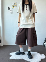 クロワ ワッフル ヘンリー オーバーサイズ Tシャツ 5カラー