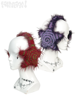 Handmade Crochet Star Shape Ear Muffs, Winter Warm Ear Covers with Soft Fluffy Lining