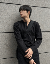 cosyharu ヘンリーネック ボンド長袖シャツ