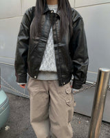Humming leather jacket