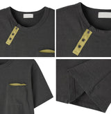 Tez diagonal Henley neck t-shirt