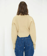 CUTTING DOUBLE ZIP KNIT CARDIGAN
