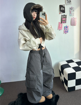 ピグメントハーディークロップドフーディージップアップ ❤🩶🤎 3COLOR