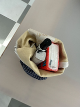 NAVY CHECK POUCH (POP-UP POUCH)