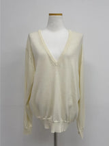 [wool50%] Danny Deep V-Neck Over Fit Knit