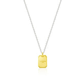 26SS★ [Premium Plating] Volume Square AB TAG Necklace