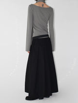 FLUID PLEATS LONG SKIRT