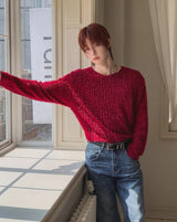 Muron Boucle Round Long Sleeve Knit