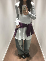 カーンサイドシャーリングスリーブレスワンピース (3color)