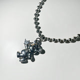 Cubic metallic Bear Necklace
