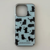 beloved cat silver frame case (blue dot)