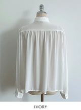 Deven Shirring Collar Chiffon Blouse